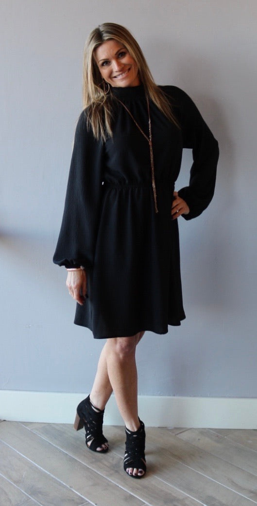 VINDICATE Tie MockNeck LongSleeve Dress