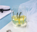 AF WIFEY Stemless Wine Glass