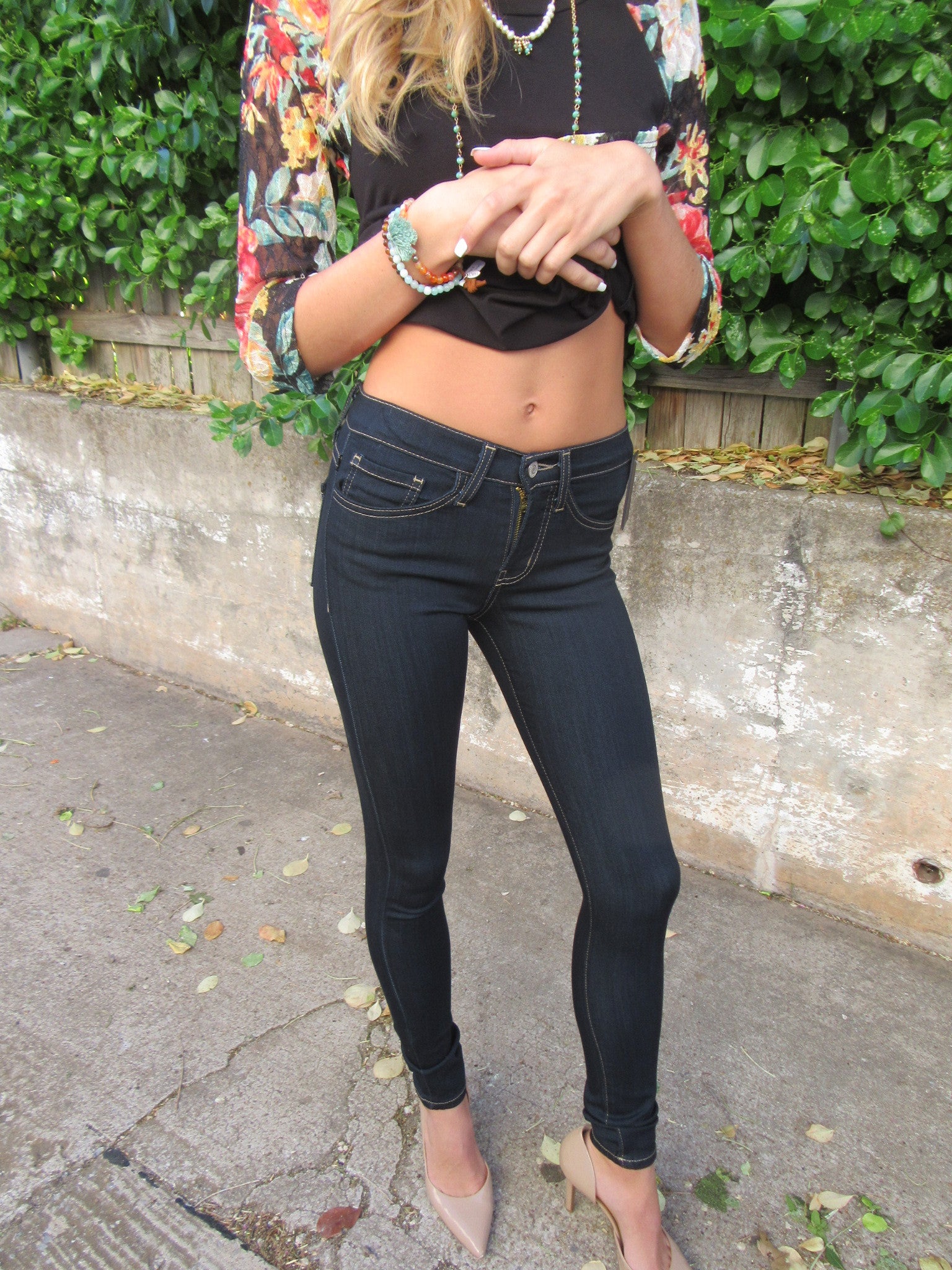 FLYING MONKEY Hi-Waist BABYWASH Skinny Jeans