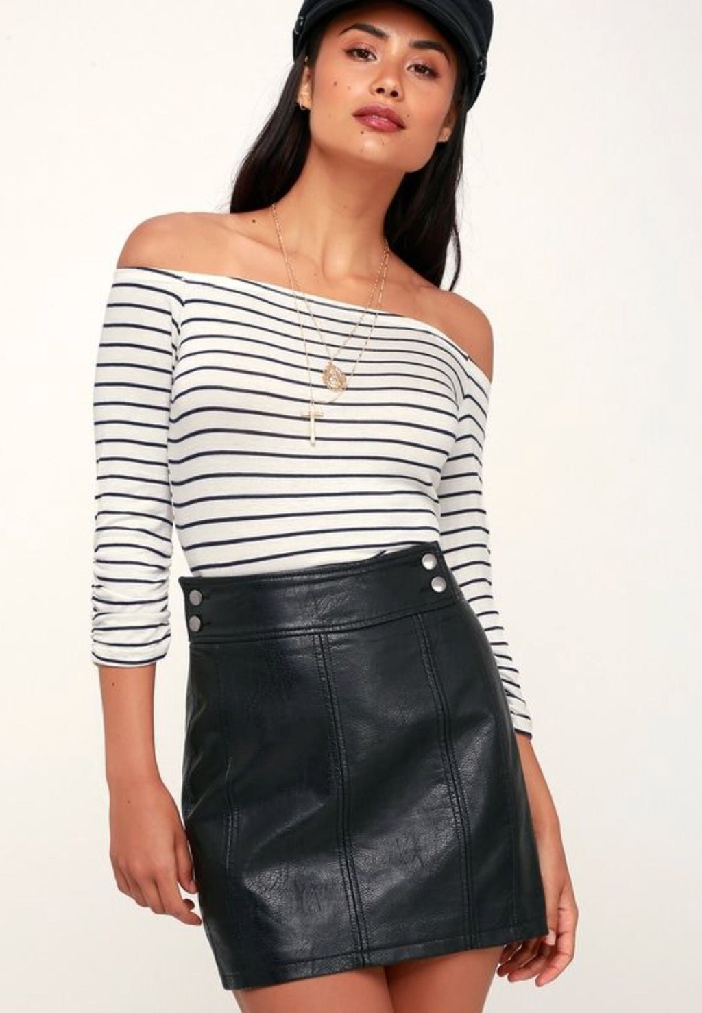 FREE PEOPLE! Vegan Leather RETRO Body Con Skirt