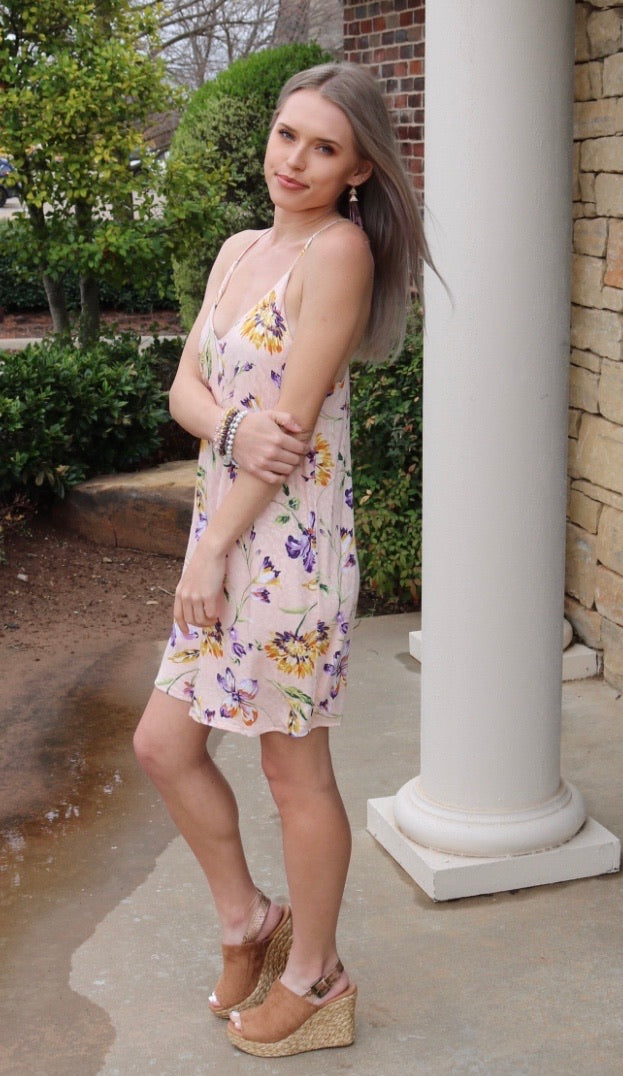 ABBOTT Floral Leopard Embossed Racer Back Sundress