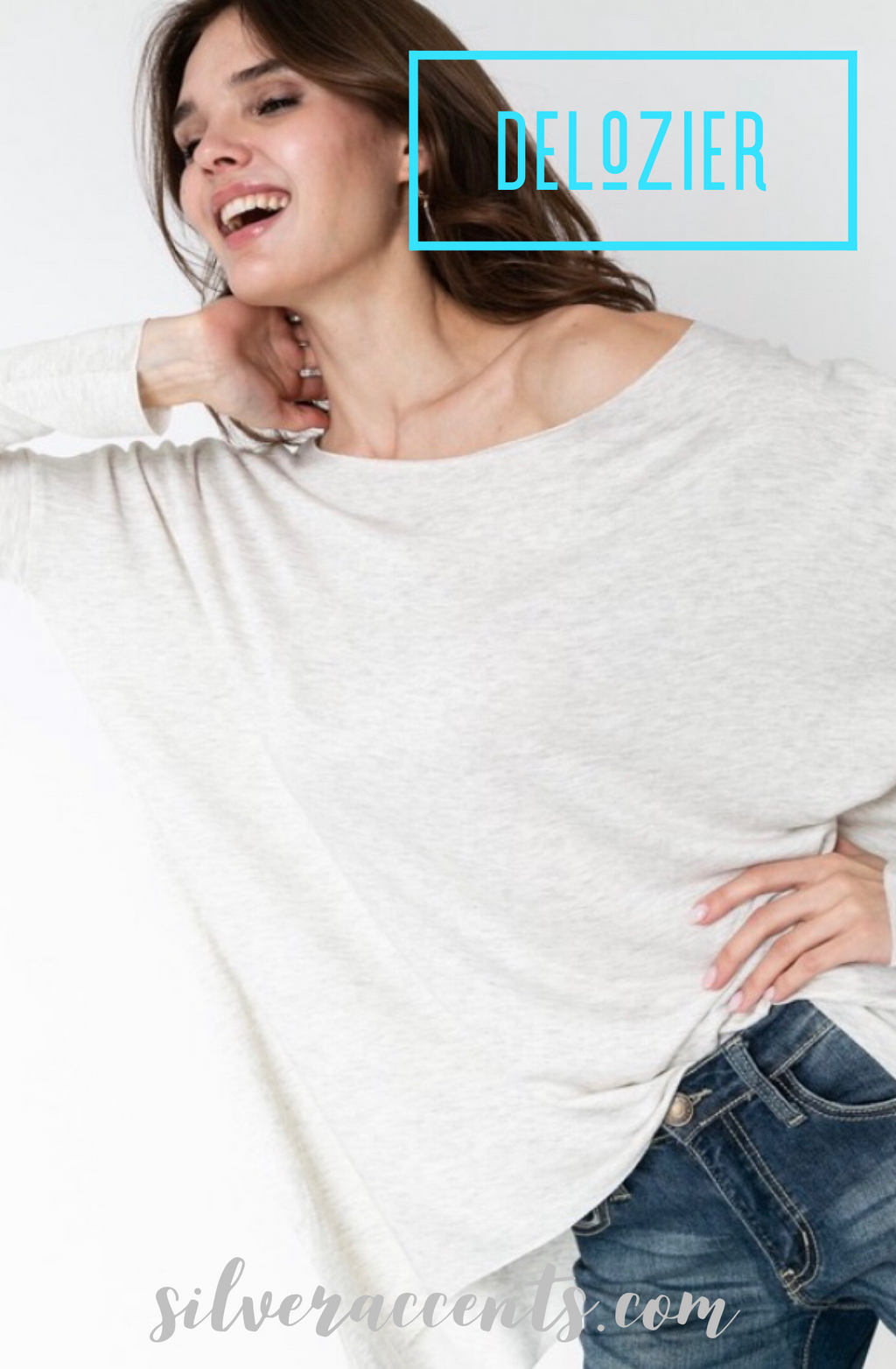 DELOZIER Super Soft Terry Asymmetric Tunic Top