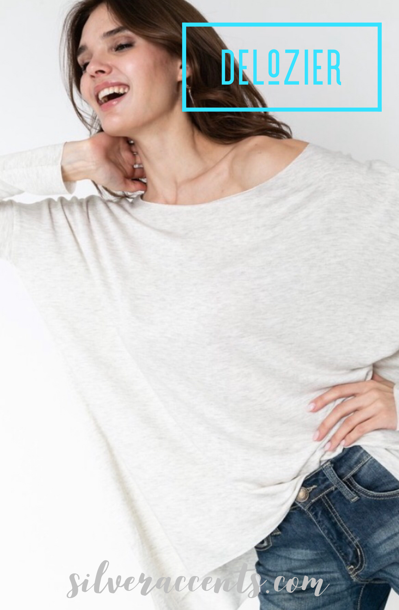 DELOZIER Super Soft Terry Asymmetric Tunic Top