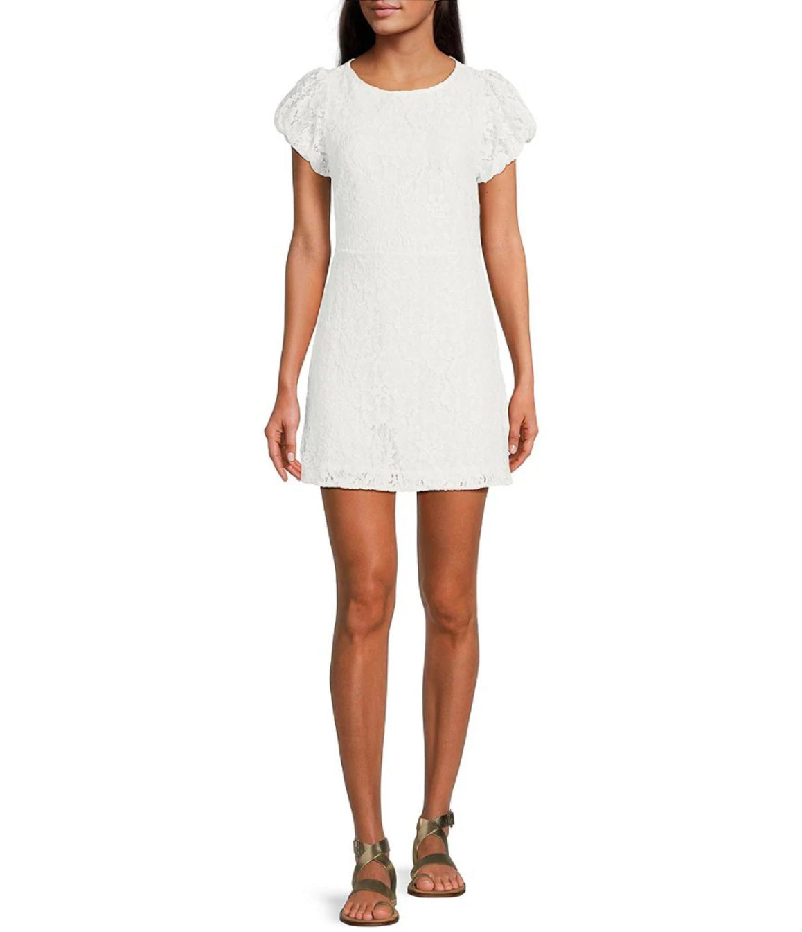 FREE PEOPLE Lace HAILEE Mini Dress Silver Accents FREE PEOPLE Lace HAILEE Mini Dress Silver Accents