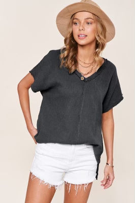 VNeck SEEING STARS RawHem Top