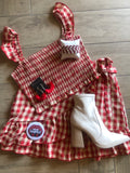 *BOOMER 2-piece Gingham Smock Top Set