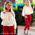 VENEER Smocked Off Shoulder BlousonSleeve Gauze Top