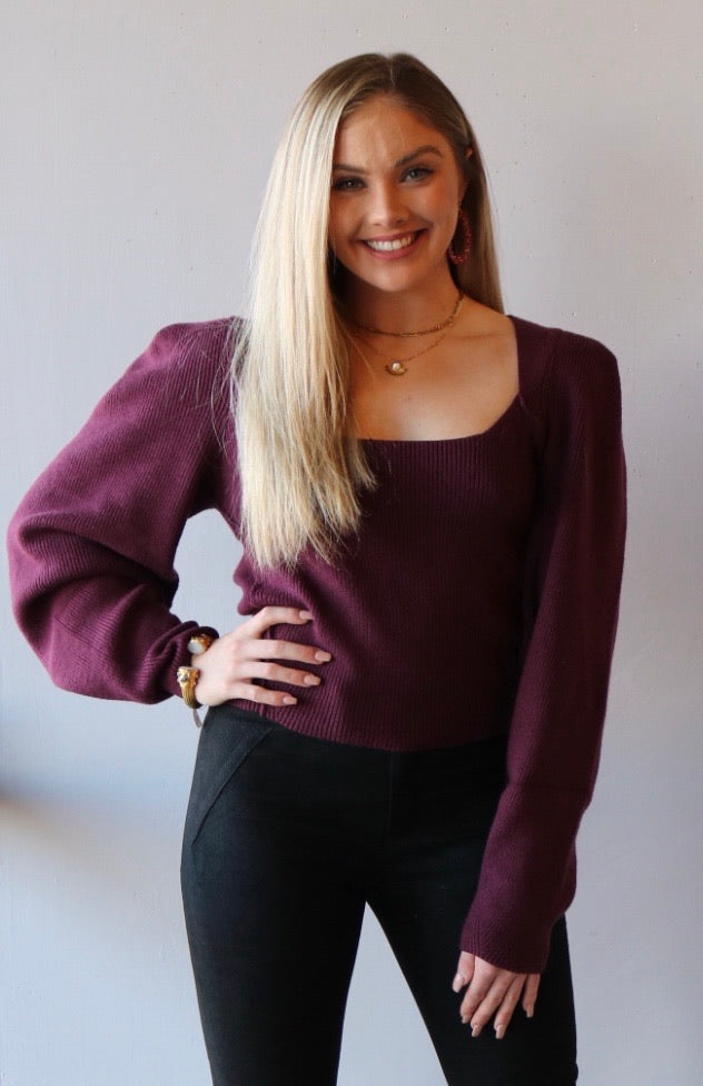 FREE PEOPLE Scoop Neck SAFFRON CutoutBack Sweater