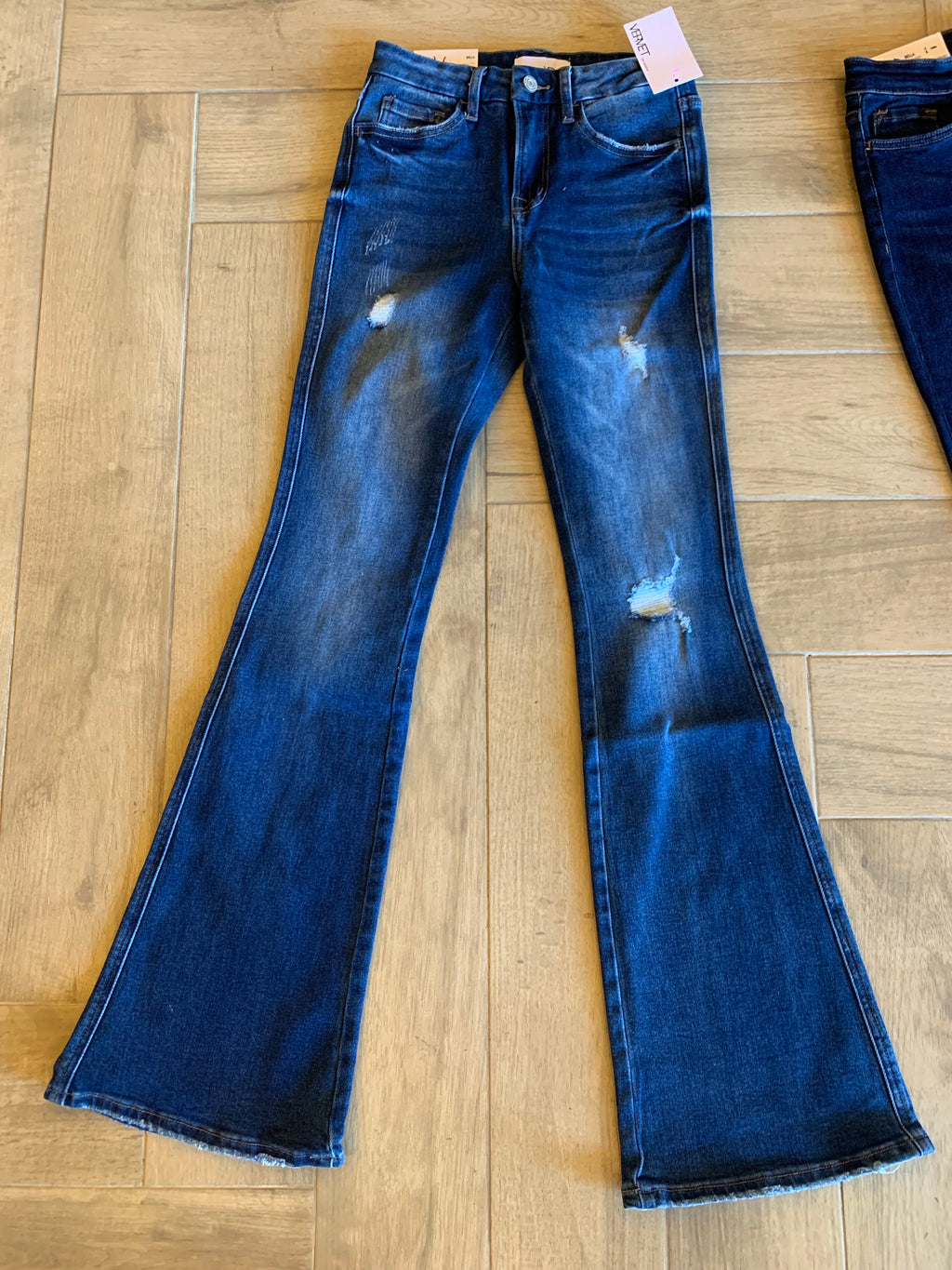 VERVET Hi~Rise BELLA Distressed Flare Jean