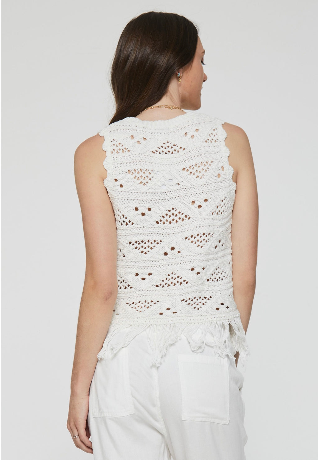 *ANOTHER LOVE Crochet BODHI FringeHem Vest Top