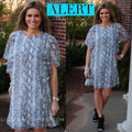 ALERT Python FlutterSleeve Chiffon Dress