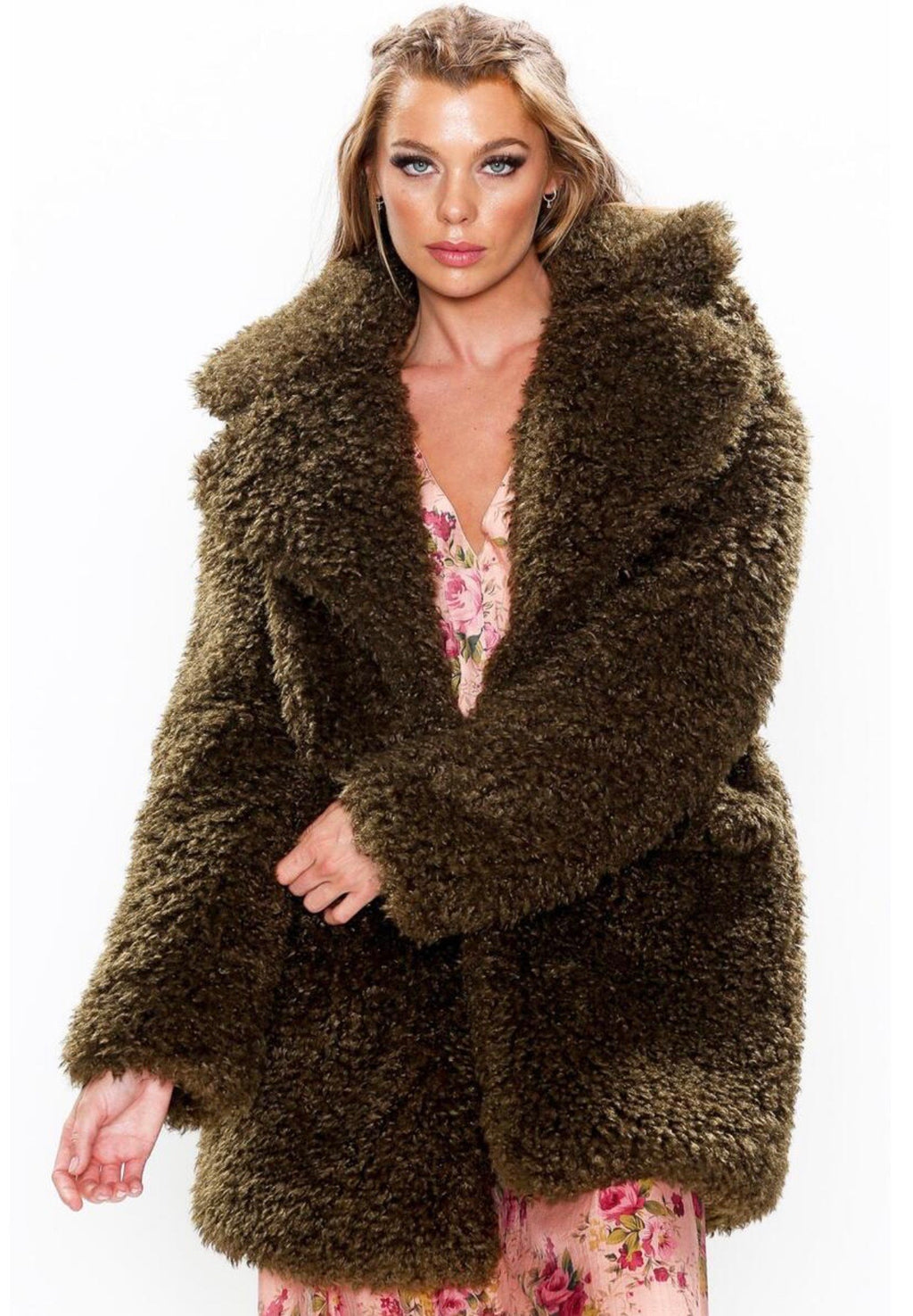 ARATTA Vintage Army FAYRE Faux Fur Coat Jacket