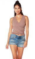 BOBI RibKnit ENGAGE Surplice Tank Top