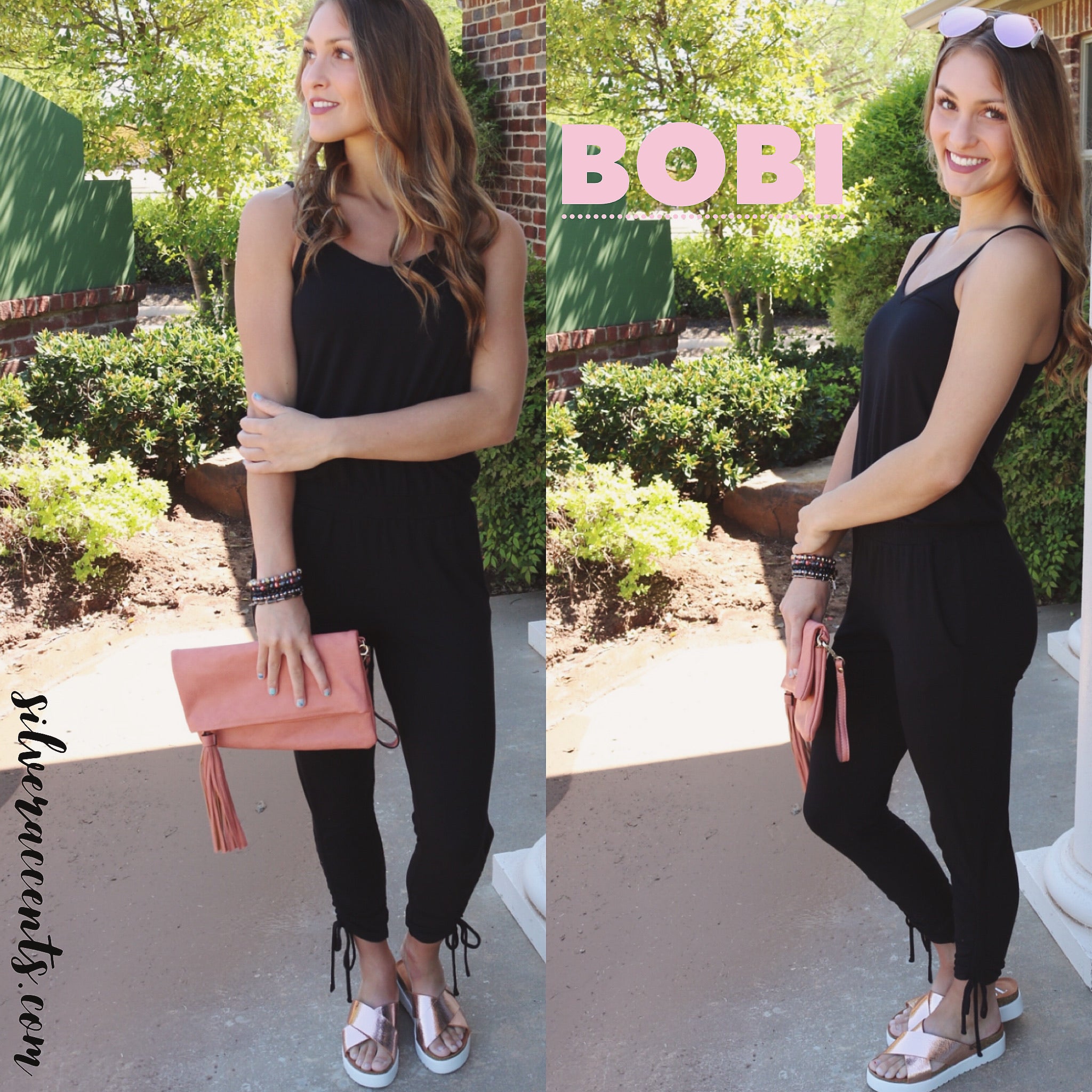 BOBI Supreme Jersey PINOT Cami Shirred Leg Jumpsuit