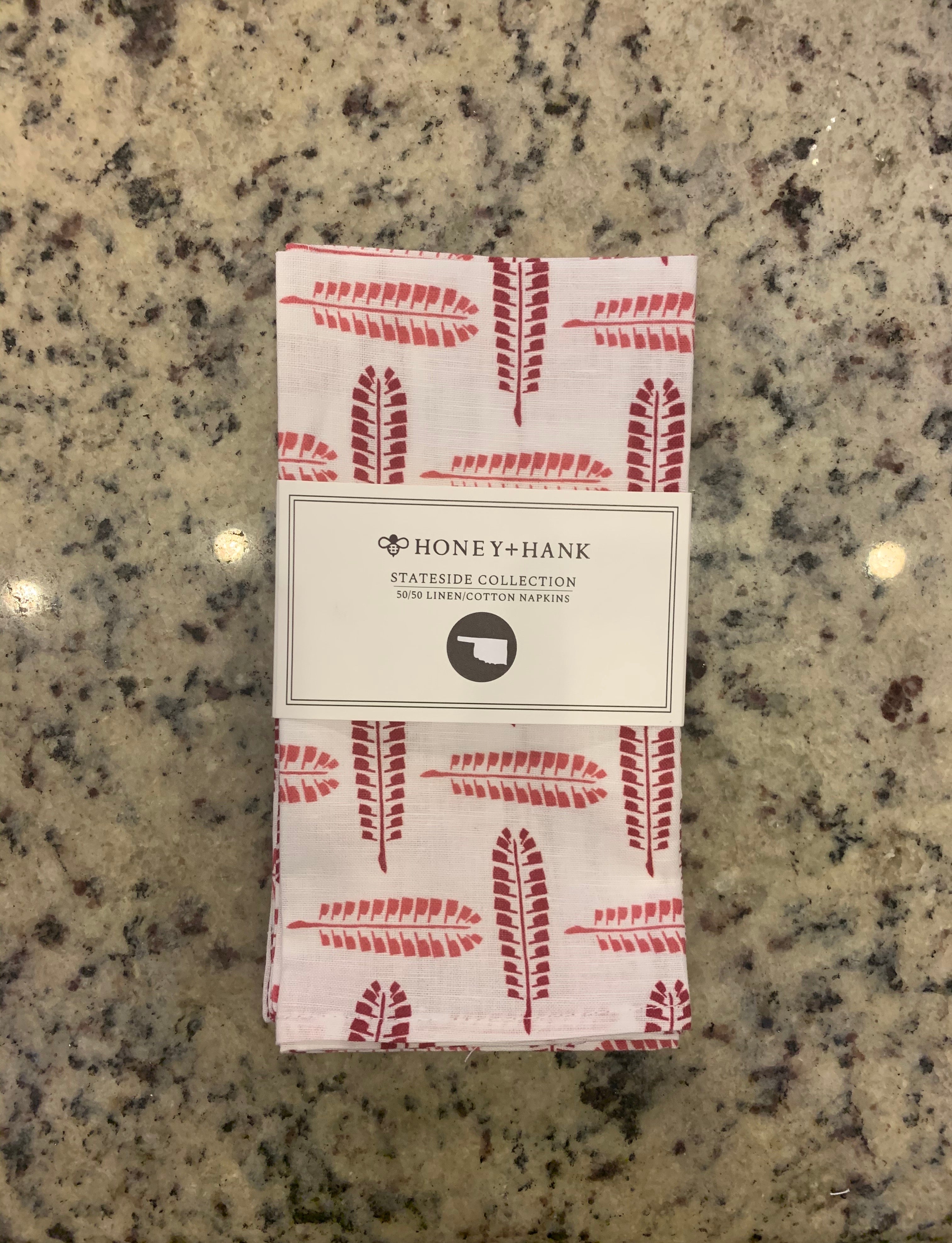 H+H 4 Piece Feather Stateside Linen/Cotton Napkins