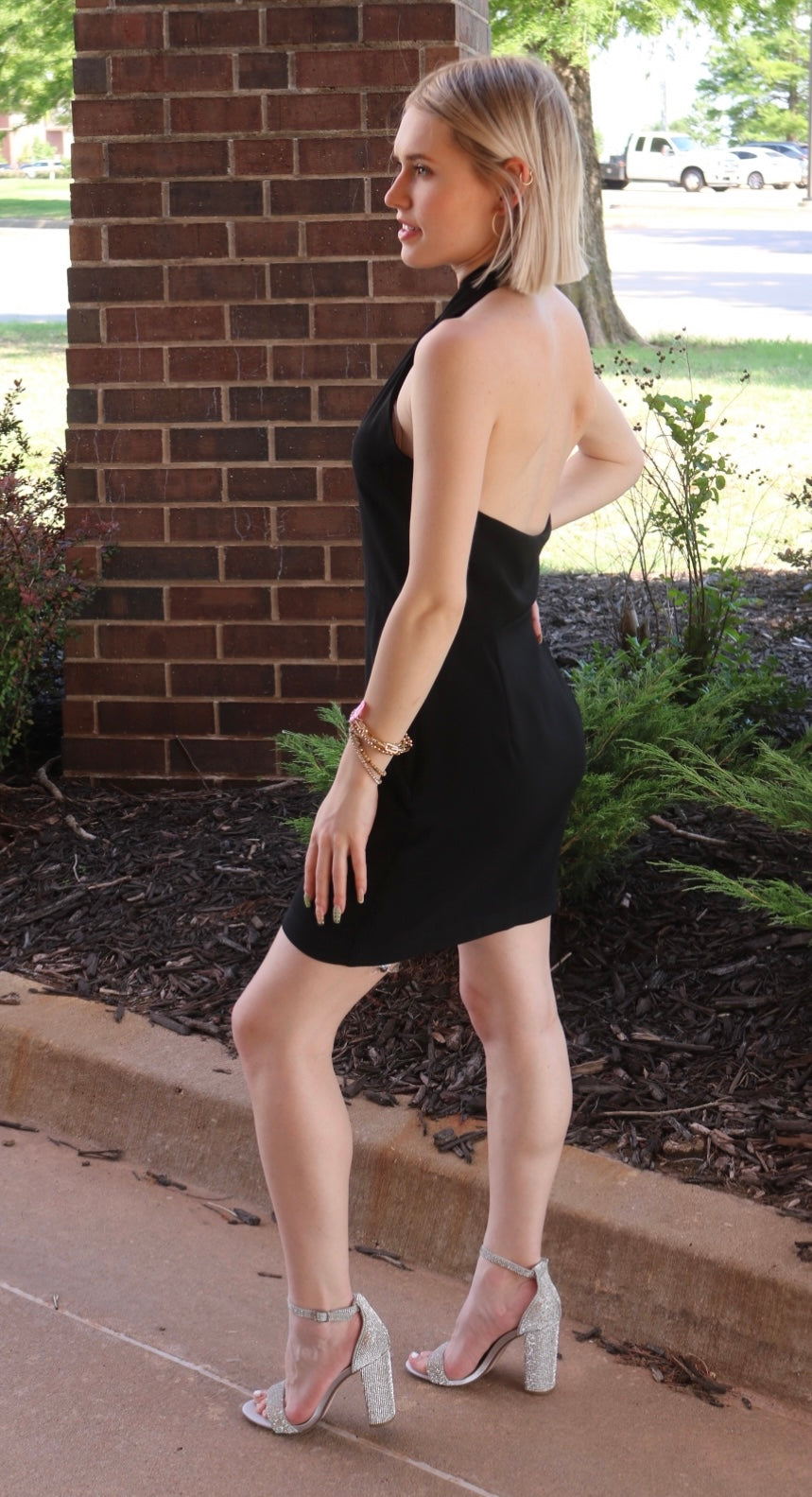 CHERISH Crossover HalterNeck BodyCon Dress