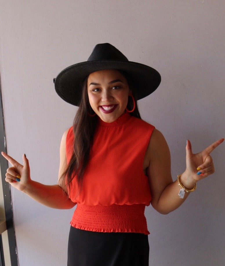 She&Sky RESPECT Sleeveless Mock Neck SmockBottom Top