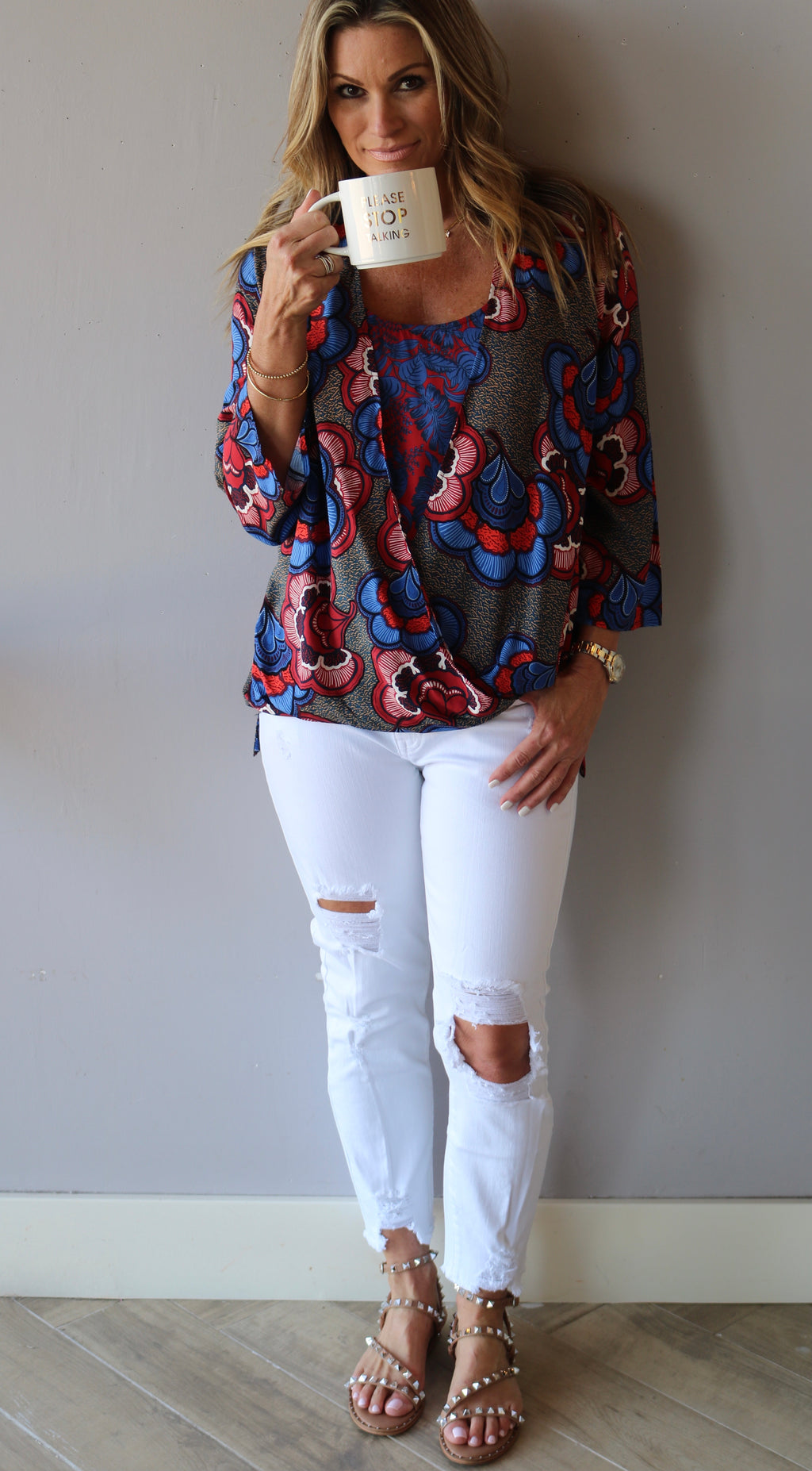 DEARJOHN Floral REIGN Surplice Twofer Top