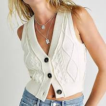 FREE PEOPLE CableKnit DENSON Sweater Vest