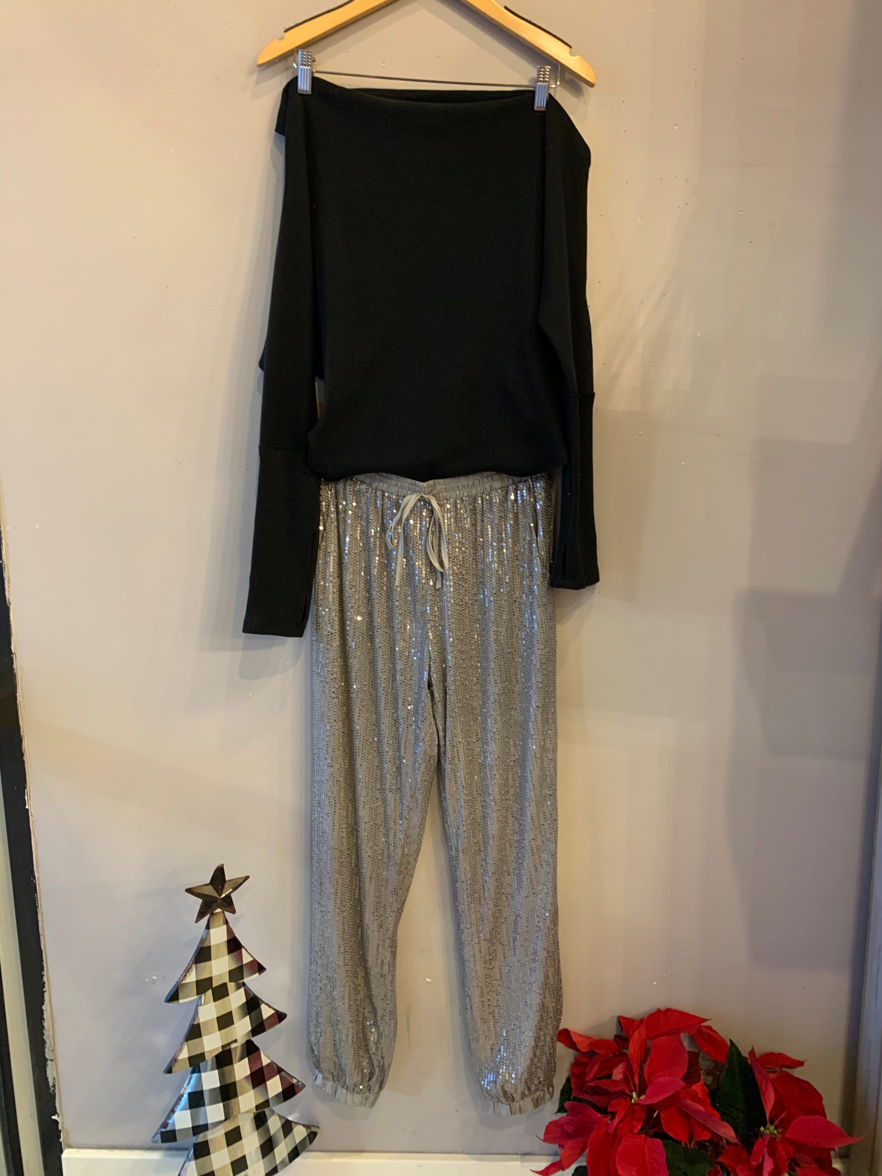 PARIS Sequin Jogger Pants