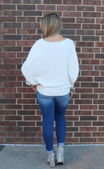 BETHEL Chenille BoatNeck Bubble Sleeve Top