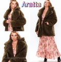 ARATTA Vintage Army FAYRE Faux Fur Coat Jacket