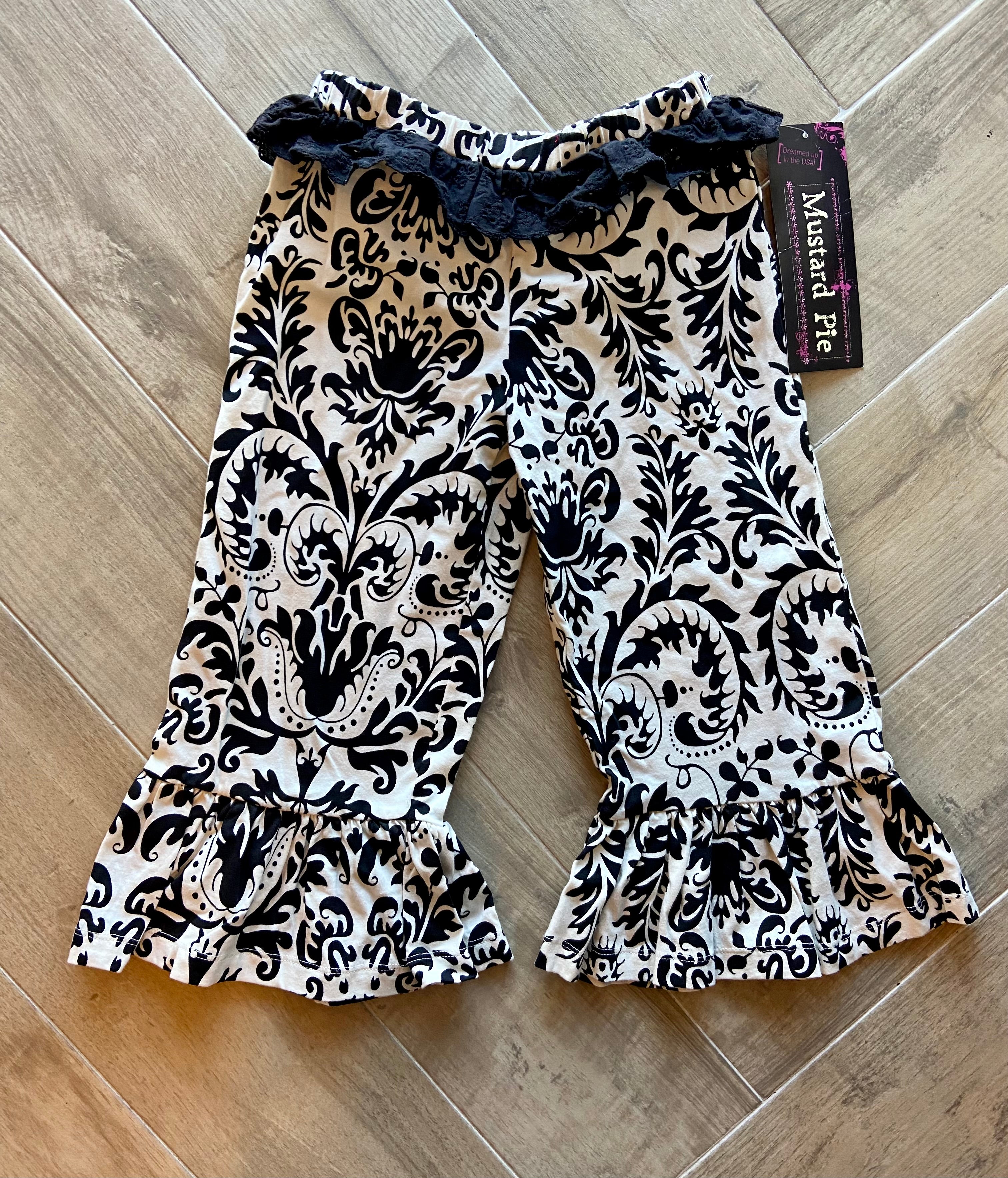 MUSTARD PIE Black/White ENCHANTED Bella Pants