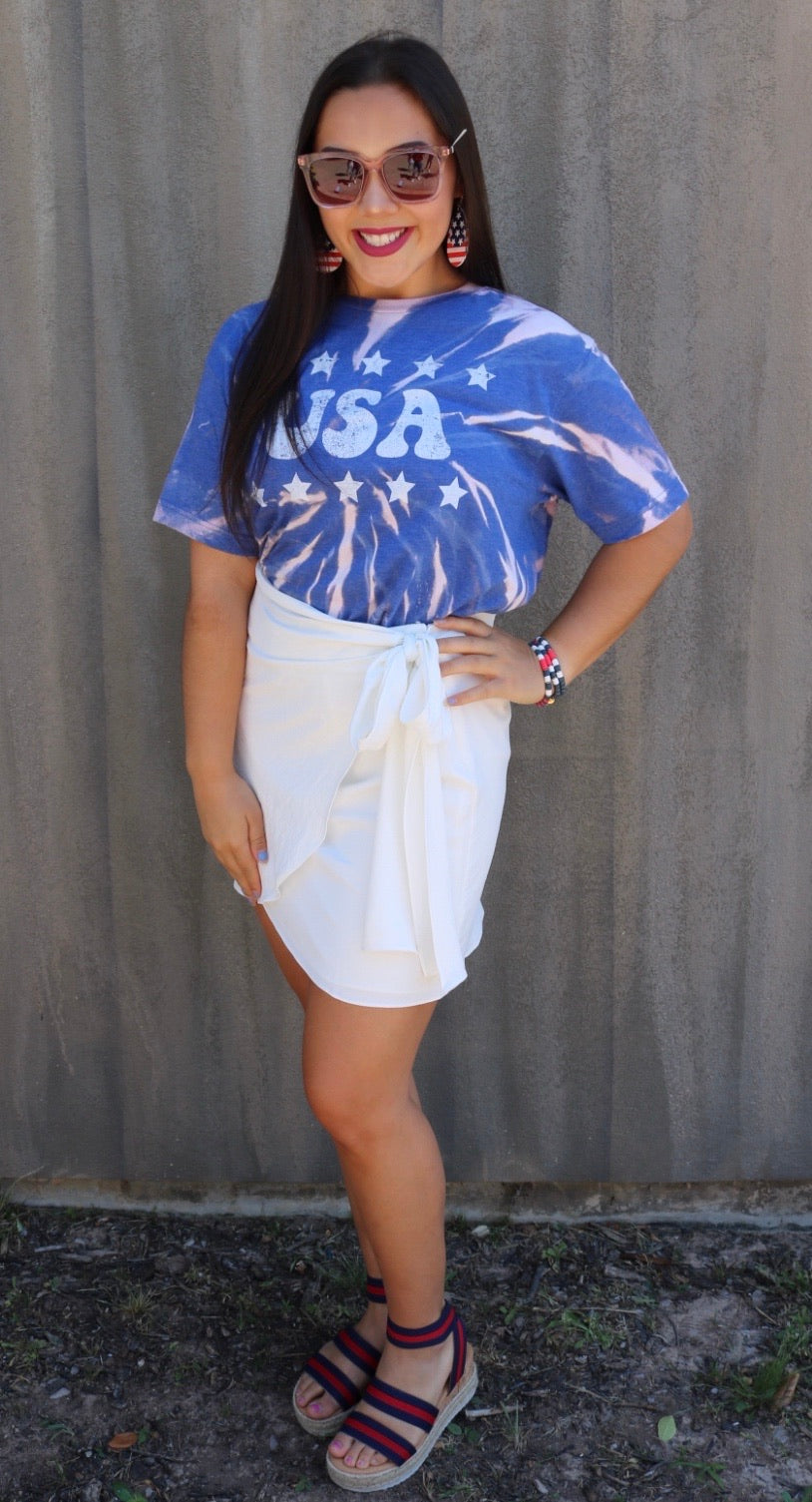 MH Patriotic Tie Dye Crop Tee