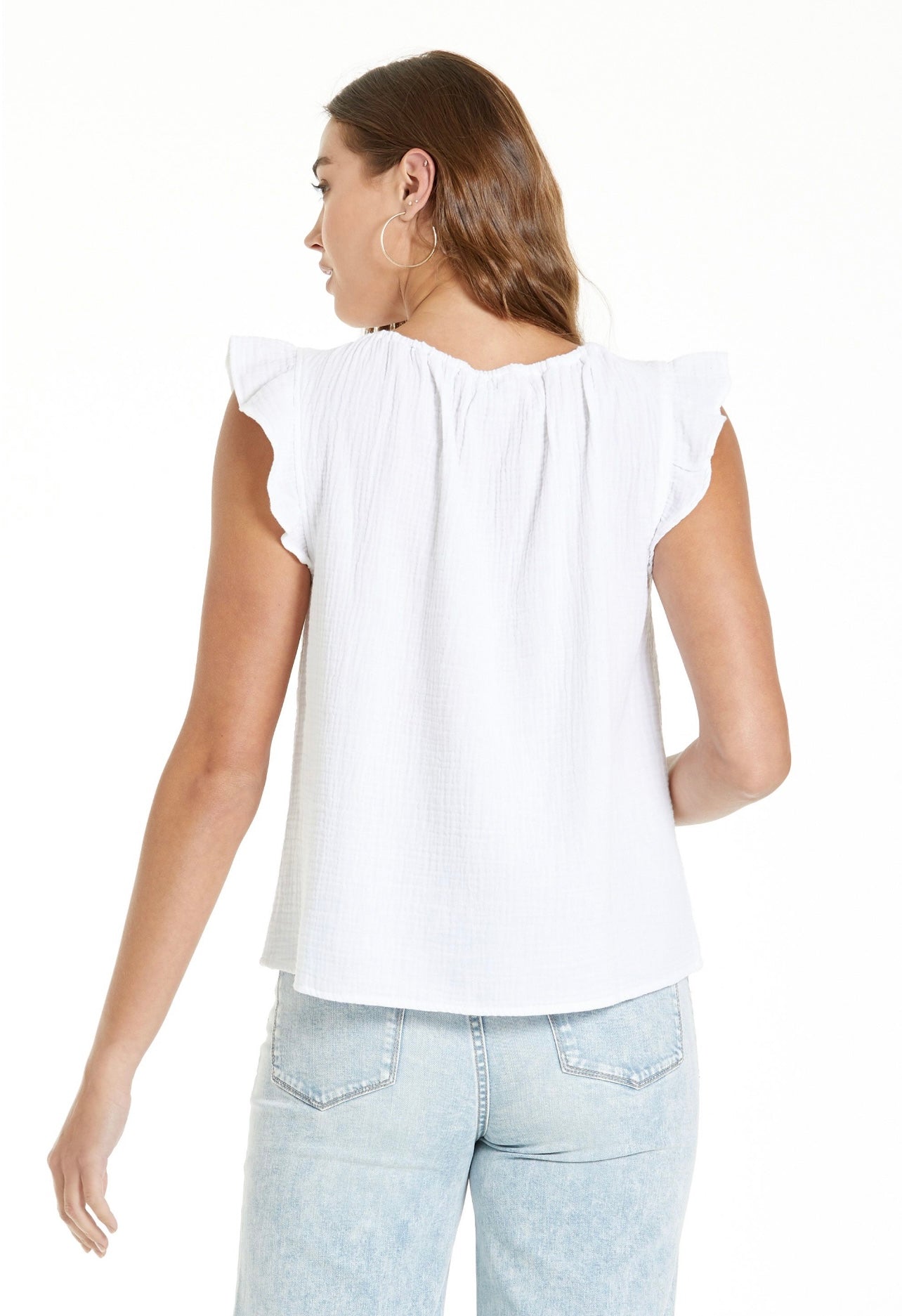 ANOTHER LOVE Gauze SABINA Gathered Neck Top