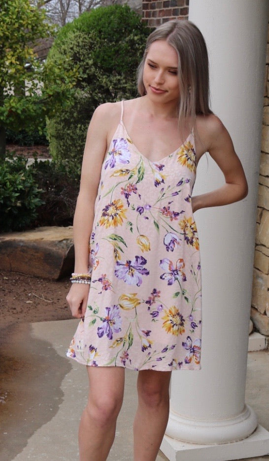 ABBOTT Floral Leopard Embossed Racer Back Sundress