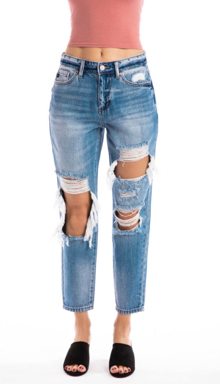 KANCAN HiRise CAMRYN HeavyDistress Jean