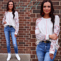 DAYLIGHT PatchSleeve TerryKnit Pullover Top