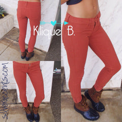 *Klique B. by FLYING MONKEY Stretch RUST Colored Skinny Jean