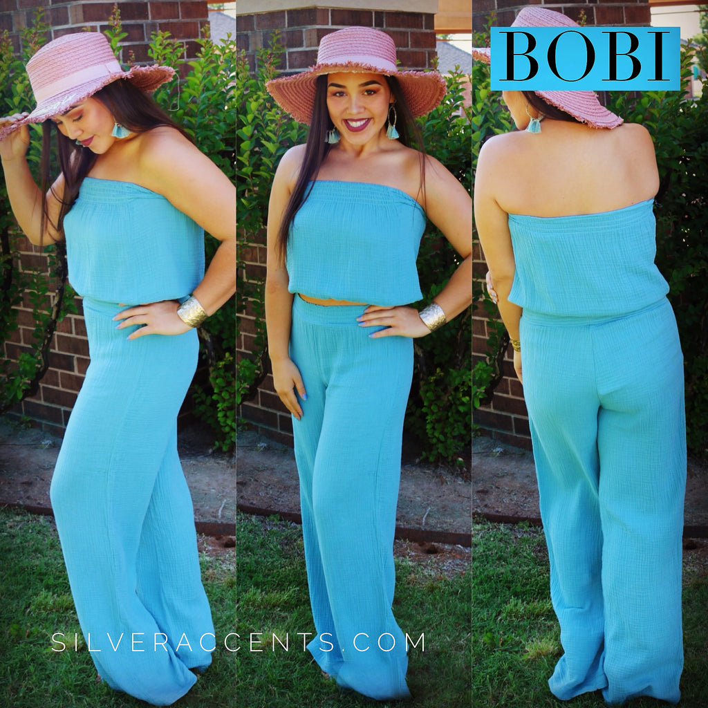 BOBI Beach Gauze UPSTART Strapless Smock Top