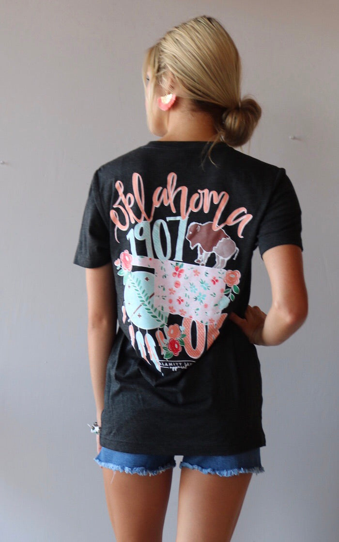 CALAMITY JANE ‘18 OKLAHOMA STORYBOARD Canvas TriBlend V-Neck Tee Shirt Top
