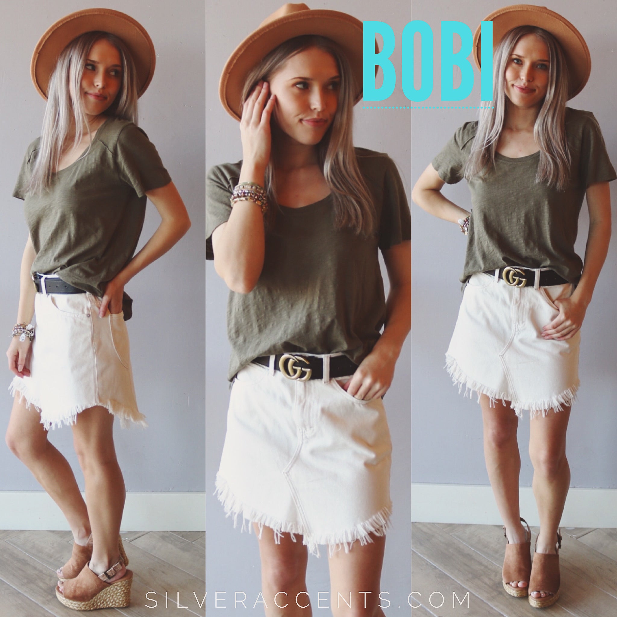 BOBI Slub Jersey BECKHAM RawSeam HiLo ScoopNeck Top