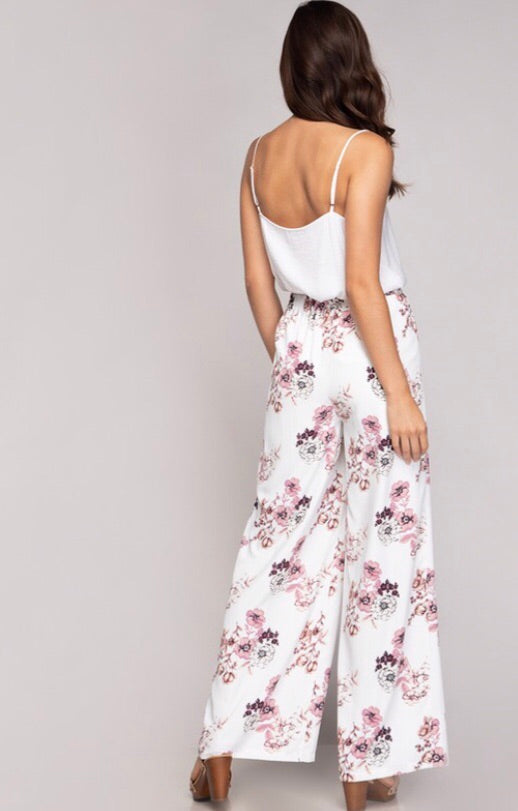 SCENIC Floral Pleated WideLeg Chiffon Pant