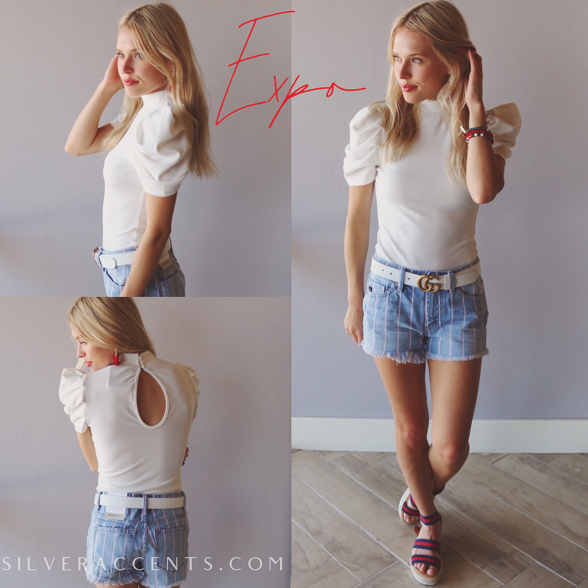 EXPO PuffSleeve MockNeck Bodysuit