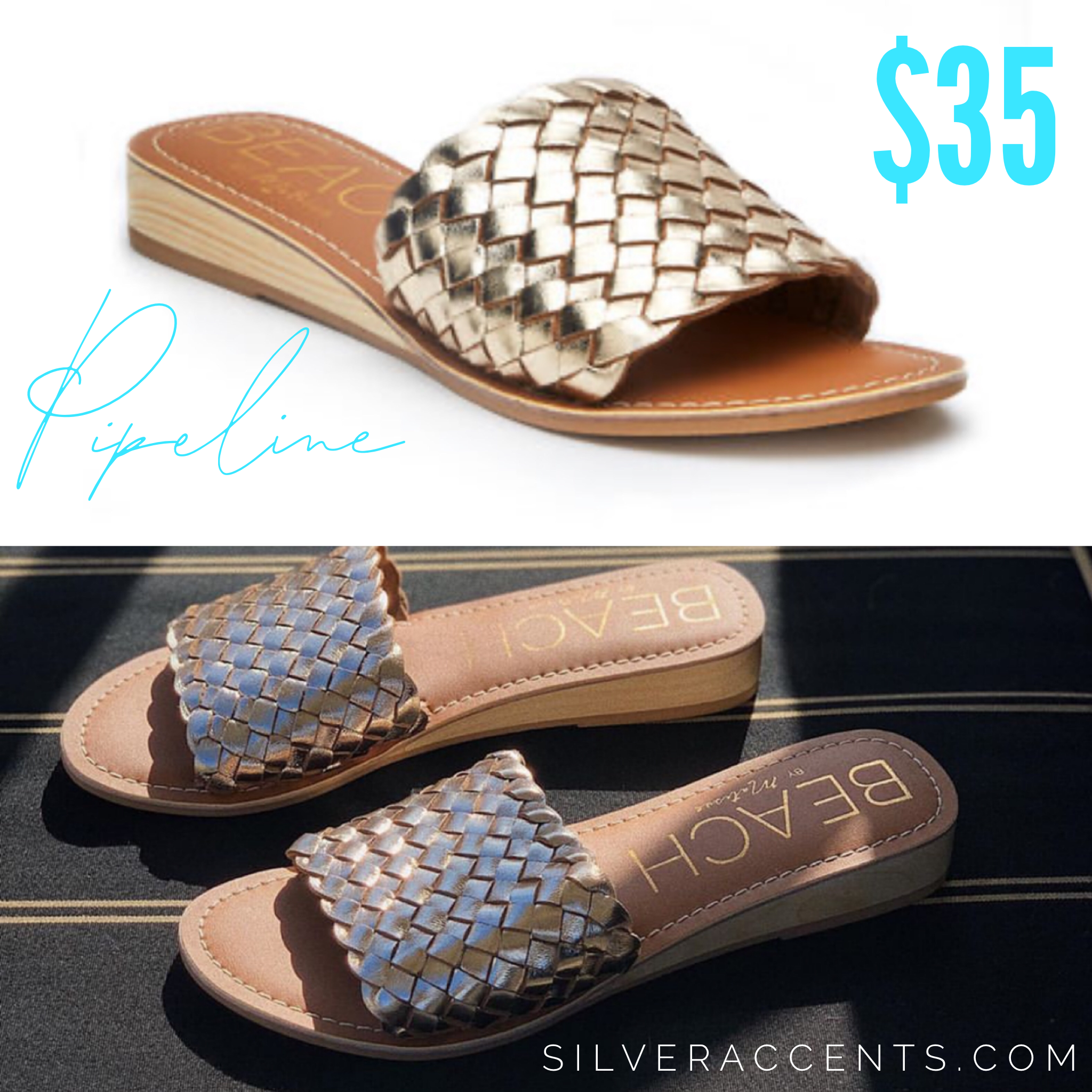 BEACH by MATISSE Braided PIPELINE MiniWedge Slide Sandal