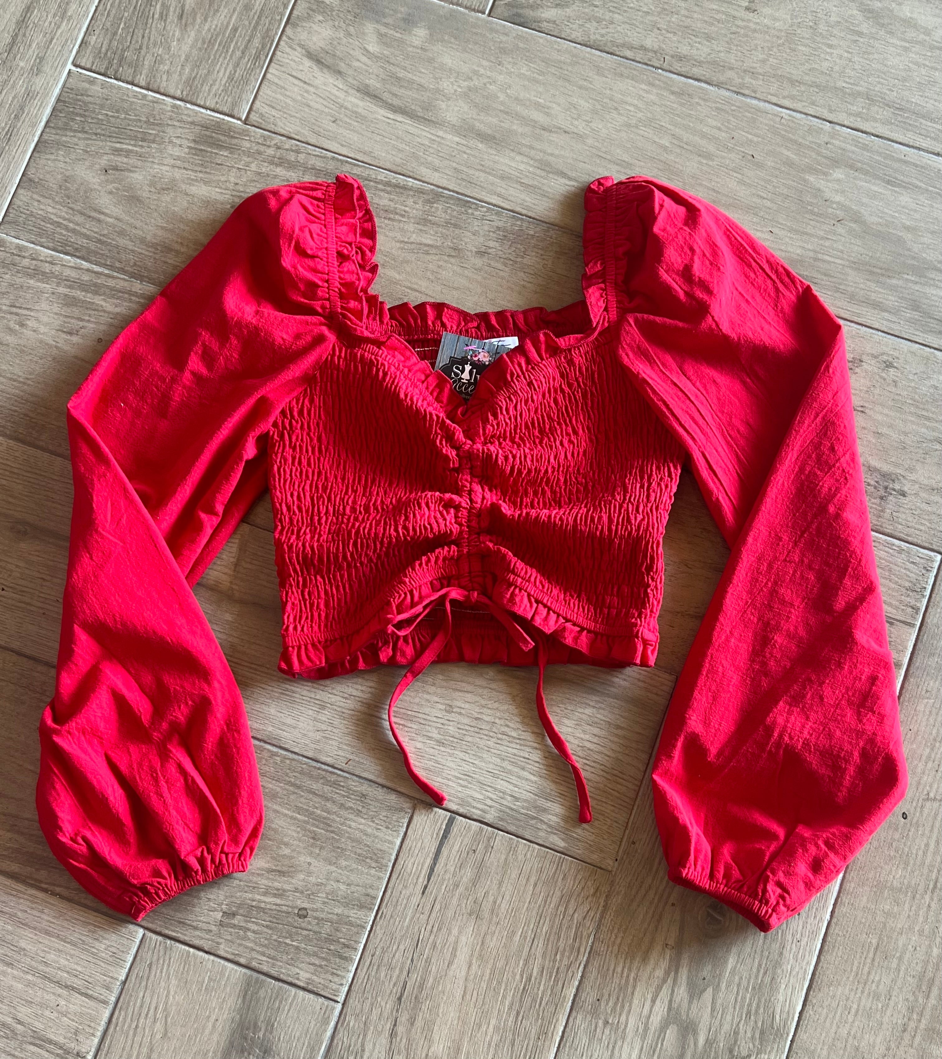 BARRAGE Shirred Front Smocked Top