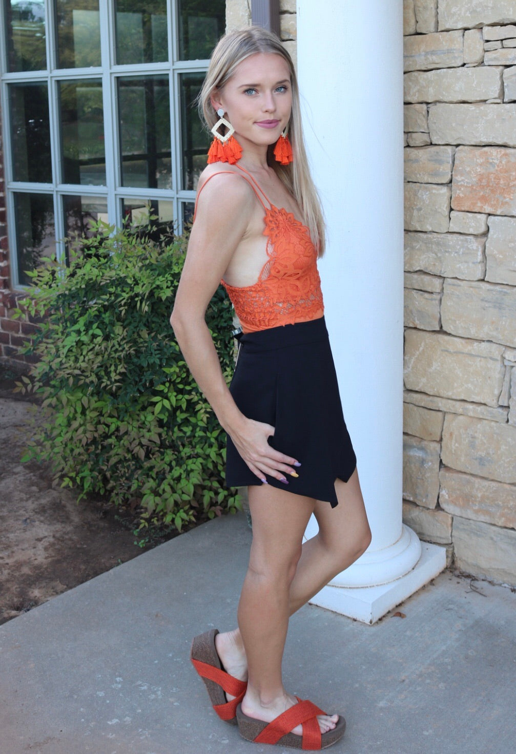 DIVISION Lace/Jersey Bodice Bodysuit Top