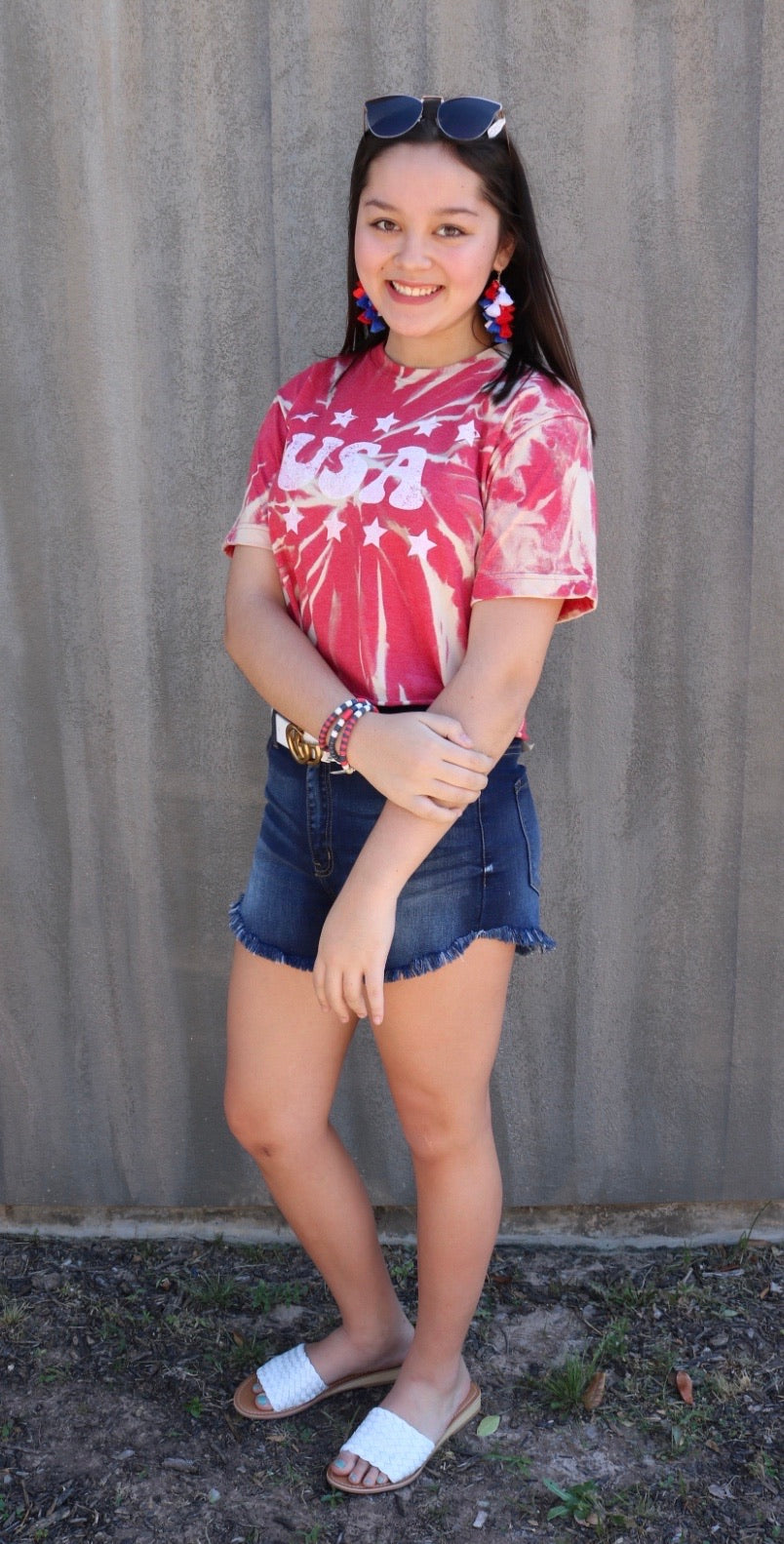 MH Patriotic Tie Dye Crop Tee