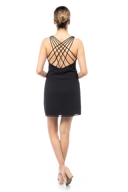 BOLT Strappy Back Chiffon Shift Dress