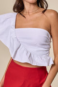 One Shoulder MAKING WAVES Ruffle Top