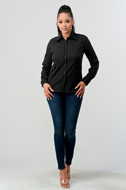 MARKLE ButtonDown Collar Woven Top