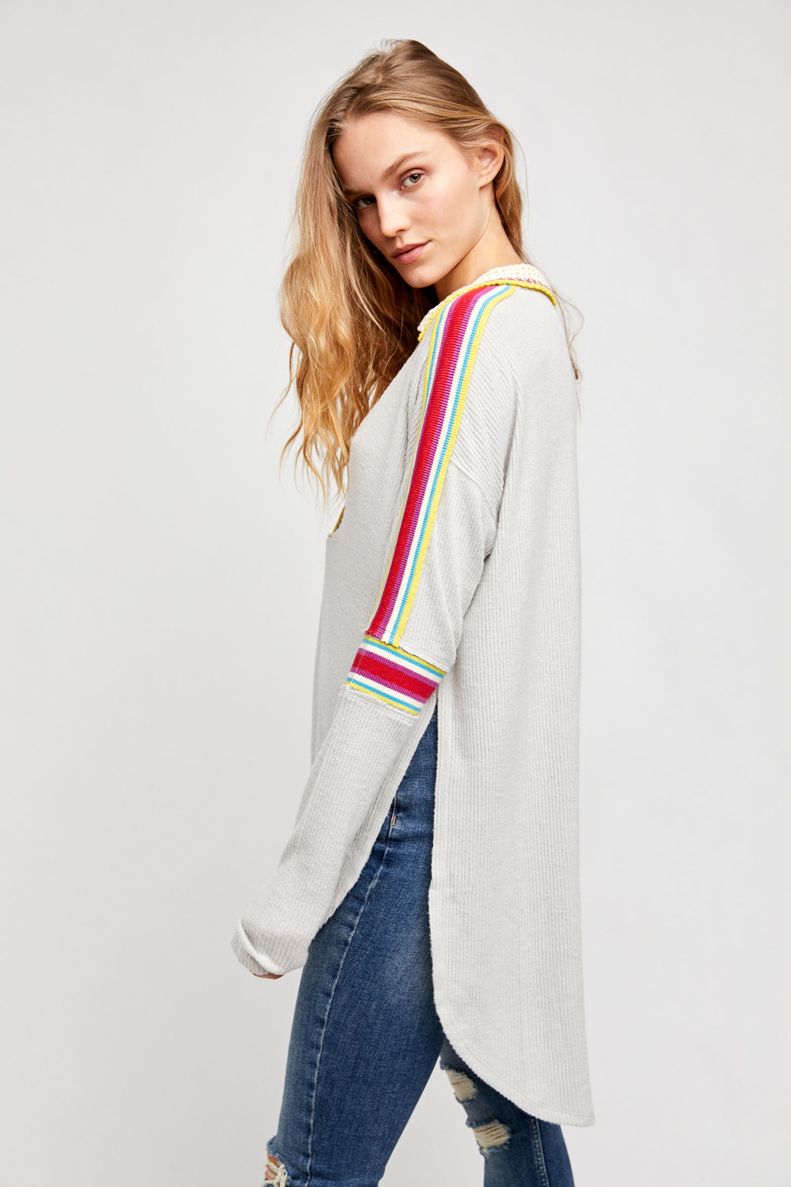 FREE PEOPLE RibKnit FEELING MAGICAL SWIT V-Neck Top