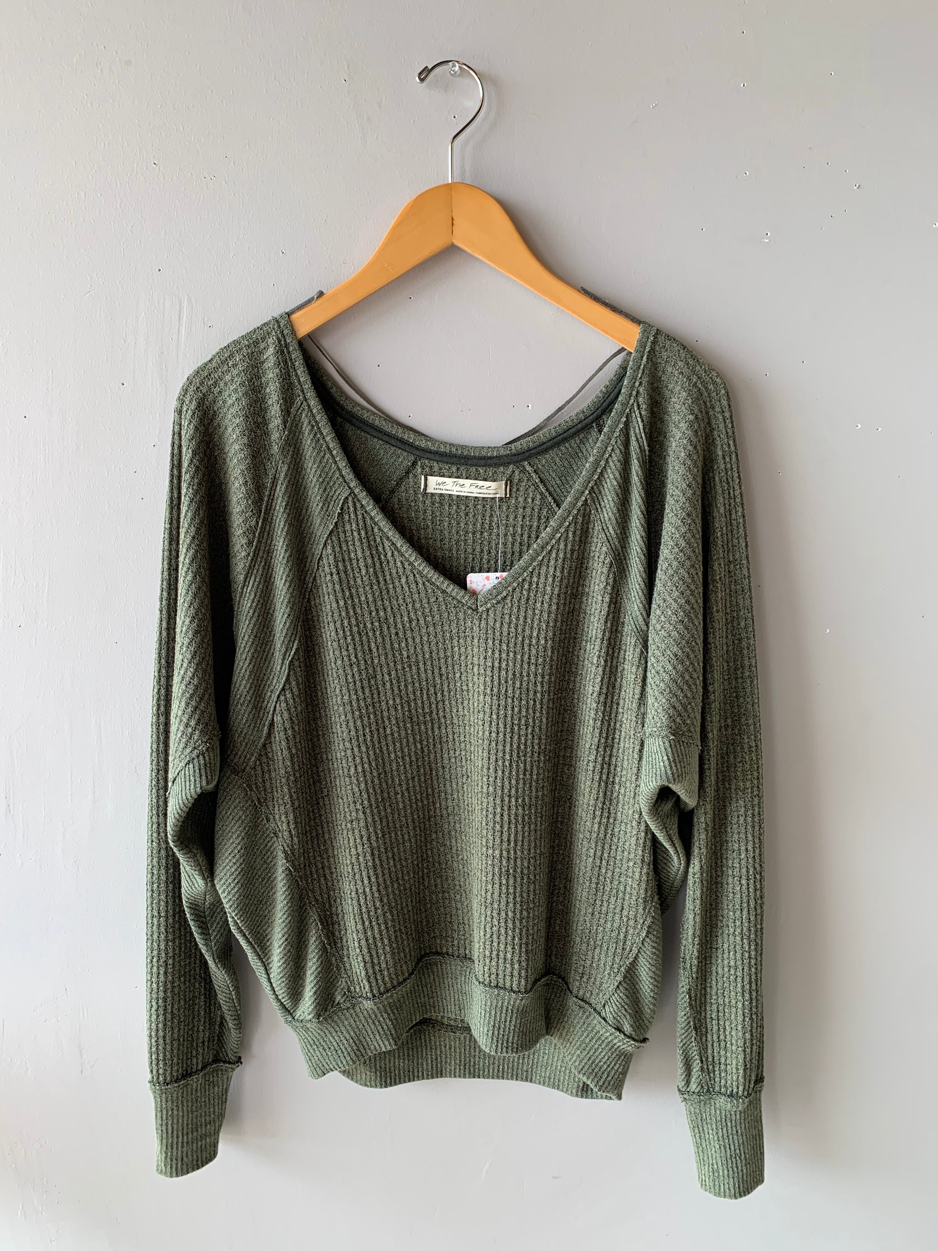 FREE PEOPLE Santa Clara V-Neck Thermal Top