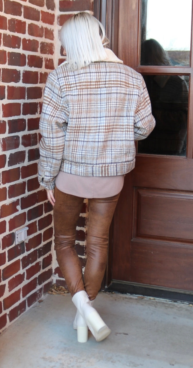 OAT Reversible LEGIT Plaid/Sherpa Trucker Jacket