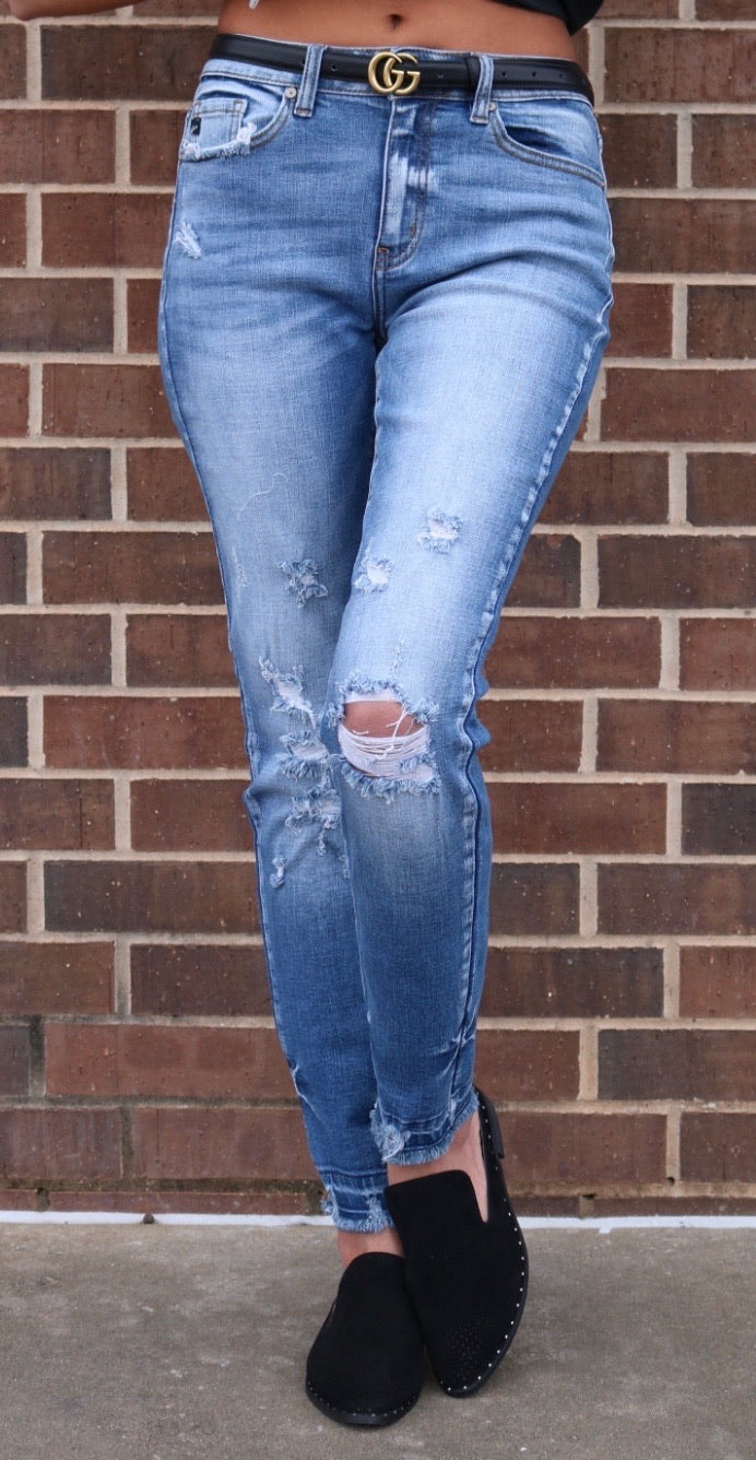 KANCAN Distressed HARTFORD Girlfriend Jeans