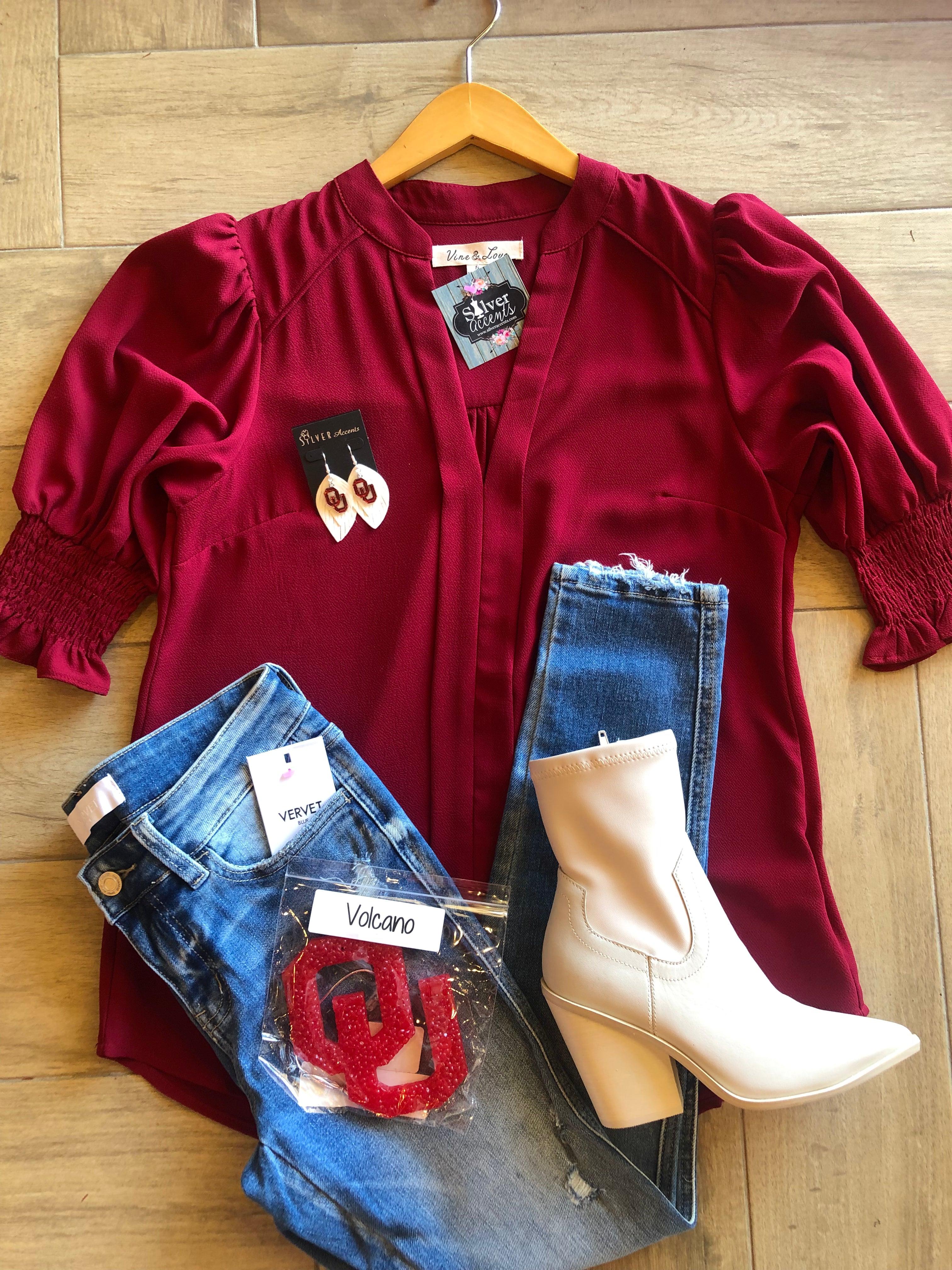 PHOTO OP PuffSleeve VNeck Top